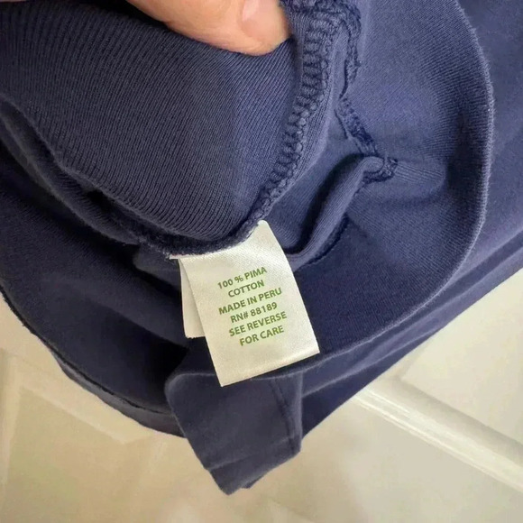 Lilly Pulitzer Pima Cotton Navy Scoop Neck TShirt Small - Picture 6 of 9